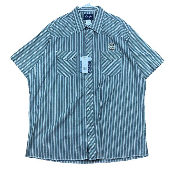 Wrangler Western Shirt 3XLT Pearl Snap Striped Cowboy Work Casual NWT - Picture 1 of 9